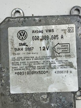 6Q0909605A MODUL AIRBAG VW BORA VARIANTA 1J6 1.9 TDI 74KW 2004