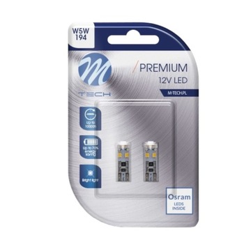 W5W OSRAM LED M-TECH PARKING 12V T10 ЛАМПА БЕЛАЯ 194 CANBUS