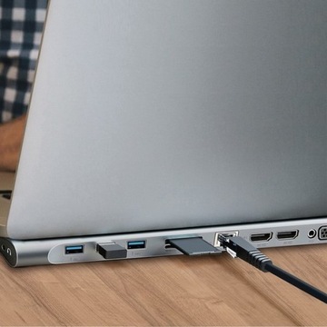 ДОК-СТАНЦИЯ АДАПТЕРА BASEUS концентратор 11 в 1 3xUSB-C 2xHDMI USB-C Rj45 Micro SD