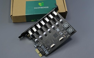GLOTRENDS U3057 7-портовая карта адаптера USB-A 3.0 5 Гбит/с PCIe