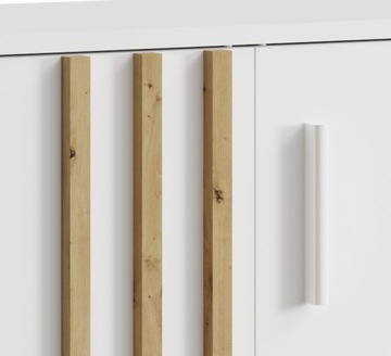 TOLL 2D 3SZ комод, белый с рейками