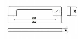 МЕБЕЛЬНАЯ РУЧКА TECHNO MAT ЧЕРНАЯ LOFT 256ММ