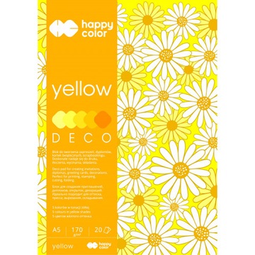 HAPPY COLOR Blok Deco Yellow Dekoracyjny A4 170g