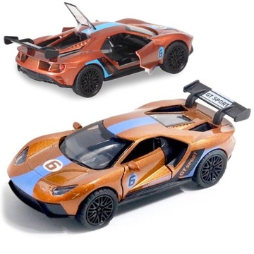 Samochód Ford GT Metalowy Auto +Napęd +Światła Przednie +Dźwięk 1:36