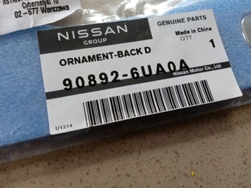 NISSAN QASHQAI J12 ZNAKY ZNAK NÁPIS VÍKO KUFRU ORIG.
