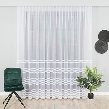 FIRANKA GOTOWA ŻAKARDOWA 230 x 400 CM. Z TAŚMĄ WZOR NA DOLE