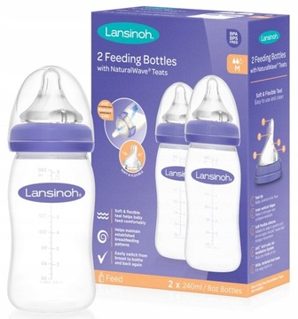 LANSINOH BUTELKI 2 x 240ml SMOCZEK ŚREDNI PRZEPŁYW