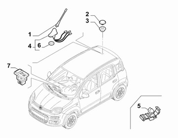 ANTÉNA RÁDIOVÁ FIAT 500L PUNTO PANDA TIPO ORIGINÁLNÍ