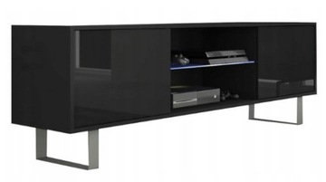 SZAFKA STOJĄCA RTV KING 2 CZARNY POŁYSK 160x53x36