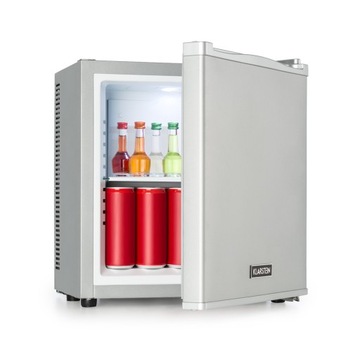 MAŁA LODÓWKA MINI CHŁODZIARKA MINIBAR KLARSTEIN 40CM 13L SREBRNA INOX