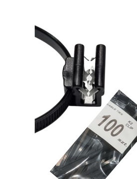 100 x Opaski kablowe z klipsem fotowoltaika