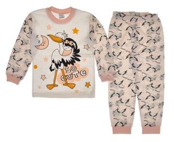 PIŻAMA piżamka KOMPLET BOCIAN - ROZ. 110