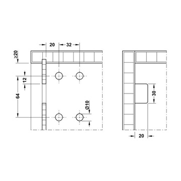 Zawieszka meblowa do szafek CAMAR 807 L+P 240KG + zaślepka Biała ORYGINALNA