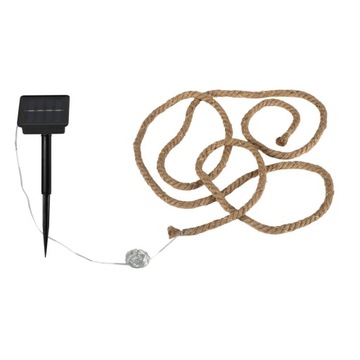 ROPE LED солнечная гирлянда, джутовый трос 3м IP44 WW