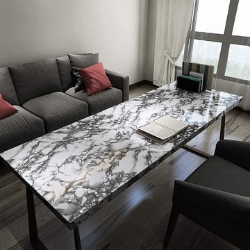 Самоклеящаяся мебельная облицовка светлым мрамором и камнем длиной 9 м водонепроницаемая