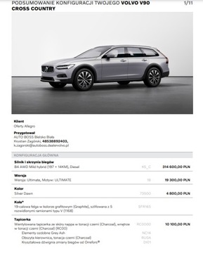 Volvo V90 II 2024 VOLVO V90 CROSS COUNTRY ULTIMATE / DIESEL / DOSTĘPNY OD RĘKI, zdjęcie 10