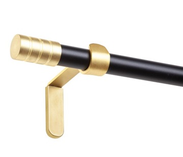 Karnisz pojedynczy 19mm Tiago 160 cm czarno złoty