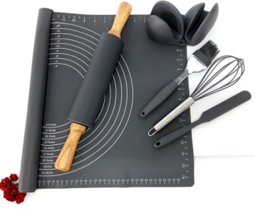 СИЛИКОНОВЫЙ КОВРИК ДЛЯ ПОСУДЫ + РОЛИКОВЫЕ ЛАПЫ НАБОР ИЗ 7ЭЛ.