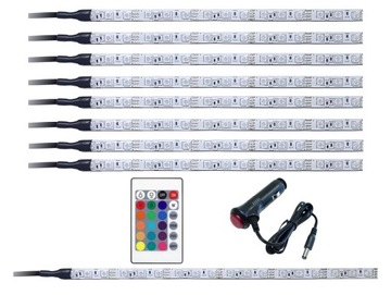 Oświetlenie auta RGB samochodu LED 8x30cm + bagaż