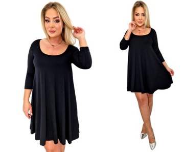 Tunika luźna rozkloszowana z wiskozy, L/XL