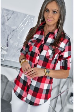 WIOSENNA CASUALOWA KOSZULA W KRATĘ NESSI! WZ.2 XXL