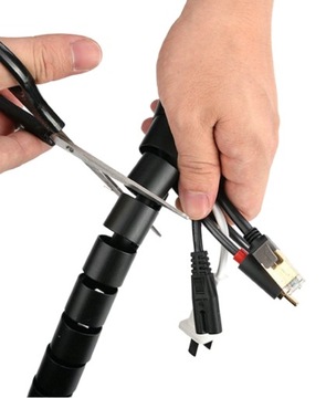 Чехол для кабеля Спиральная оплетка 22мм Чехол 2м белый