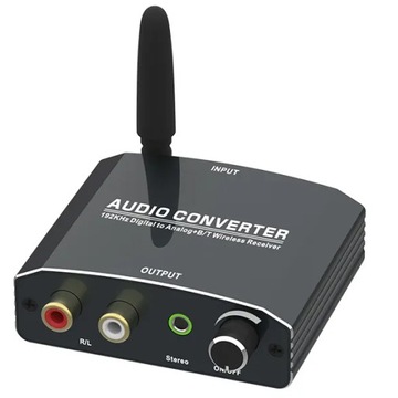 Преобразователь Toslink/коаксиального/Bluetooth в аналоговый аудиосигнал 2x RCA 3,5 мм