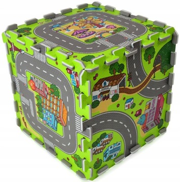 КОВРИК ИЗ ПЕНЫ ROAD PUZZLE 90x90 ТОЛЩИНОЙ 1 СМ, ковер из ЭВА СЕЙФ МАТАДИ