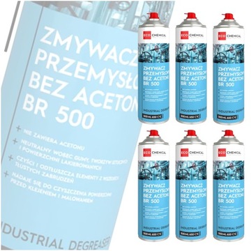 ZMYWACZ PRZEMYSŁOWY ODTŁUSZCZACZ ECOCHEMICAL BR500 BEZ ACETONU ZESTAW 6 SZT