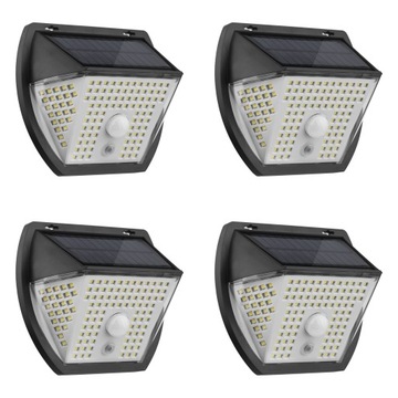 4 szt. LAMPY SOLARNE Z CZUJNIKIEM RUCHU 3 TRYBY