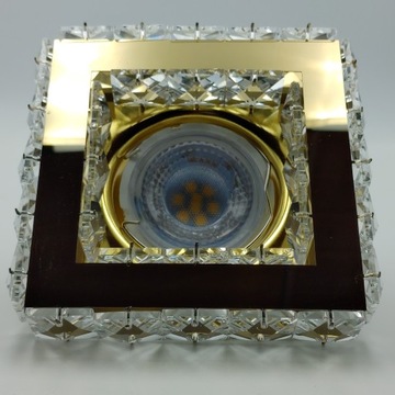 Встраиваемый стеклянный потолочный светильник с галогенными кристаллами