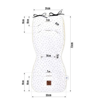 Двусторонний вкладыш для коляски Колибри с серым бархатом.