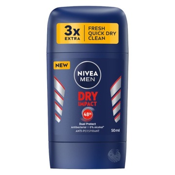 NIVEA MEN DRY IMPACT Antyperspirant w sztyfcie dla mężczyzn 48h 50ml
