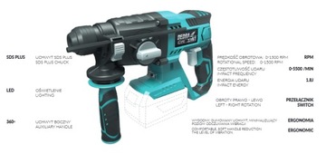 АККУМУЛЯТОРНЫЙ МОЛОТОК DEDRA SDS PLUS DED7048 МОЛОТОК