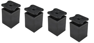 4x NÓŻKA ALUMINIOWA MEBLOWA CZARNY MAT H60 REGUL