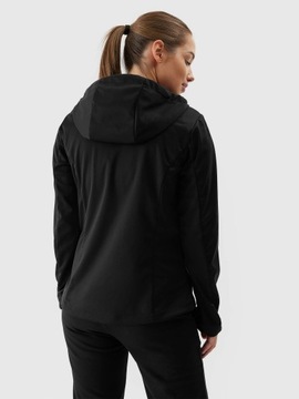 KURTKA 4F DAMSKA SOFTSHELL WIATROODPORNA Z KAPTUREM - CZARNA r. XXL