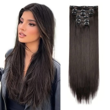 CLIP IN doczepiane włosy 6 taśm 60cm DOPINKI doczepy WŁOSY NA SPINKI 2