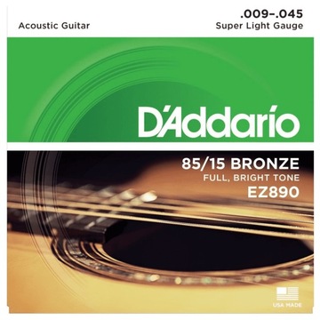 Struny D'Addario EZ890 do gitary akustycznej 9-45