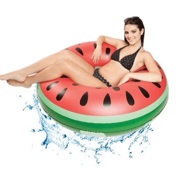Надувной колесный арбуз для плавания матрас в бассейн пляж Большой 80 см.