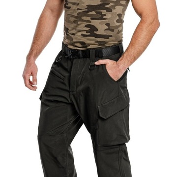 Spodnie ocieplane wodoodporne bojówki Mil-Tec Softshell Explorer Czarne XL