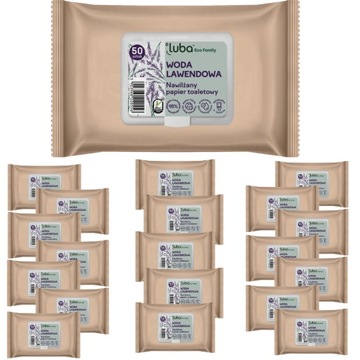 Nawilżany Papier Toaletowy Chusteczki Lawendowe LUBA Składniki Naturalnex20