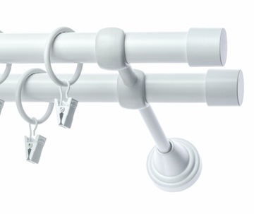 Karnisz METALOWY podwójny fi19 mm - 300cm Biały Mat