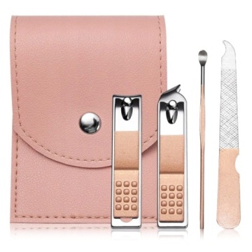 Zestaw Narzędzi Do Manicure Rose Gold 4 el. + Etui