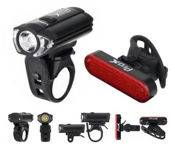 Zestaw lamp lampek rowerowych USB-C Prox LUPUS II Set 300Lm i 10Lm GO PRO