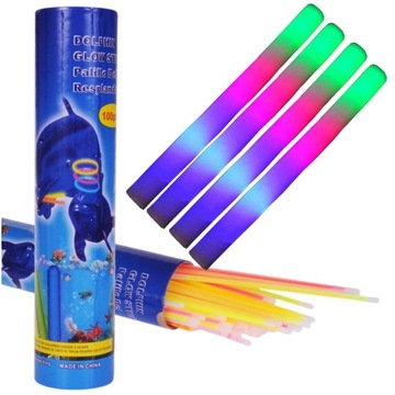 ŚWIATŁO CHEMICZNE BRANSOLETKI ŚWIECĄCE +4x MIECZ