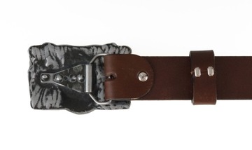 КОЖАНЫЙ РЕМЕНЬ ДЛЯ МОТОЦИКЛИСТОВ, ПРЯЖКА ЧЕРЕП
