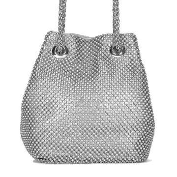 Guess Torba damska wieczorowa Lua Mini Silver srebrna cyrkonie RY920575