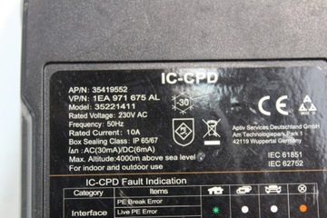 ЗАРЯДНЫЙ КАБЕЛЬ ЗАРЯДНОЕ УСТРОЙСТВО VW GOLF ID AUDI SEAT BDB 35419552 1EA971675AL