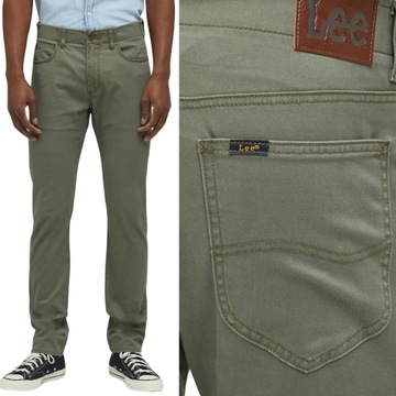 Lee SLIM FIT Extreme Motion MVP Olive ZIELONE DOPASOWANE WYGODNE W38 L32