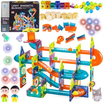KLOCKI MAGNETYCZNE DUŻY magnetyczny tor ŚWIECI 202